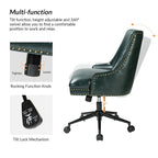 Chaise de bureau pivotante à accoudoirs, en similicuir, dossier mi-hauteur, 1 personne