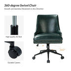 Chaise de bureau pivotante à accoudoirs, en similicuir, dossier mi-hauteur, 1 personne