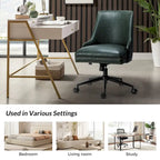 Chaise de bureau pivotante à accoudoirs, en similicuir, dossier mi-hauteur, 1 personne