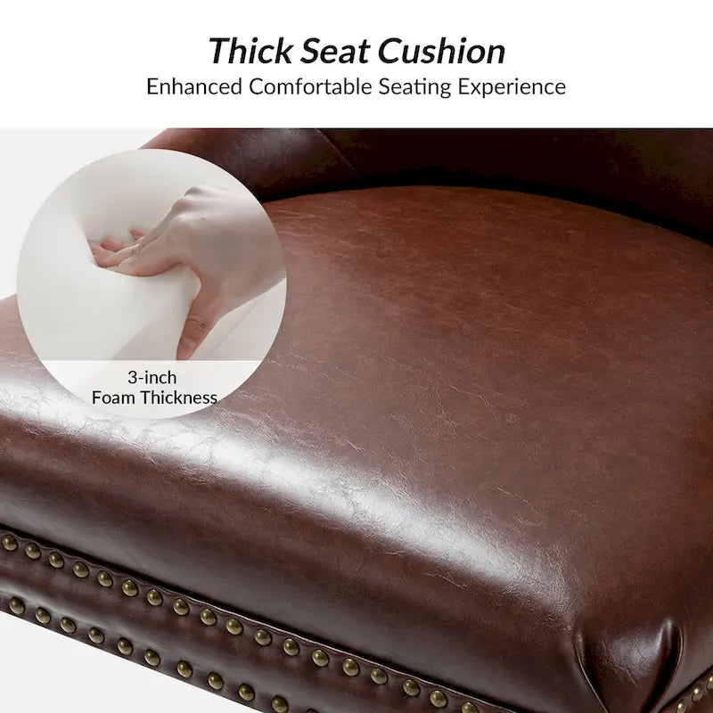 Chaise de bureau pivotante à accoudoirs, en similicuir, dossier mi-hauteur, 1 personne