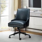 Chaise de bureau pivotante à accoudoirs, en similicuir, dossier mi-hauteur, 1 personne