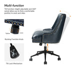 Chaise de bureau pivotante à accoudoirs, en similicuir, dossier mi-hauteur, 1 personne
