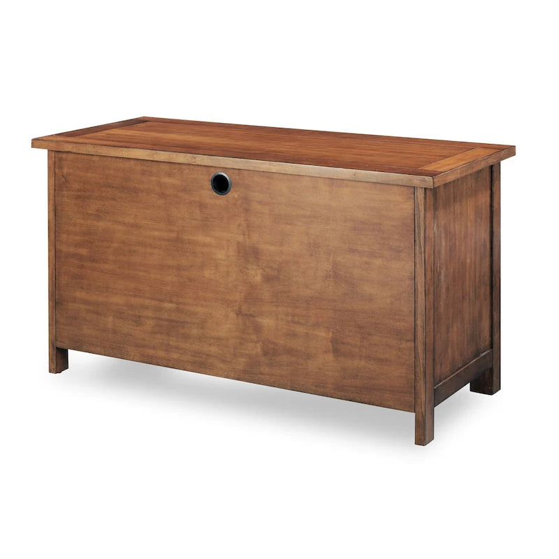 Bureau exécutif sur piètement en érable vieilli marron, 137 cm de large, pour une personne