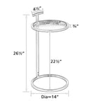 Table d'appoint ronde en métal en forme de C, or et noir – 30 ou 35 cm de diamètre, pour 1 personne