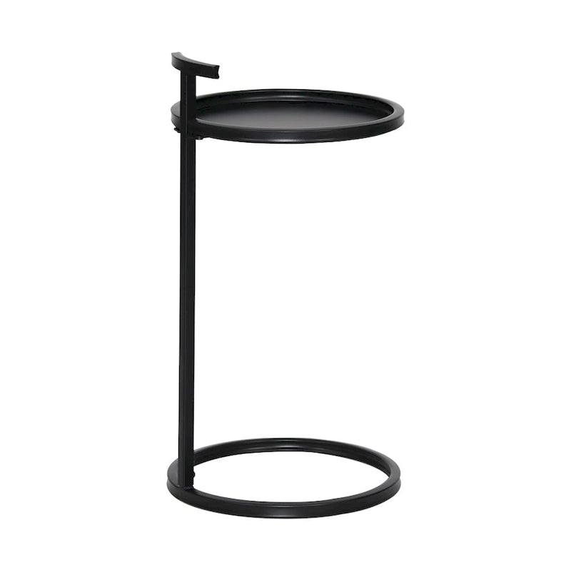 Table d'appoint ronde en métal en forme de C, or et noir – 30 ou 35 cm de diamètre, pour 1 personne