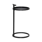 Table d'appoint ronde en métal en forme de C, or et noir – 30 ou 35 cm de diamètre, pour 1 personne