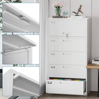 Classeur métallique latéral 4 tiroirs avec serrure, plusieurs coloris, usage individuel