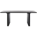 Table basse rectangulaire noire/marron, style tréteau cannelé, 1 place