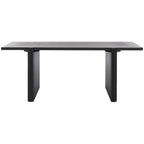 Table basse rectangulaire noire/marron, style tréteau cannelé, 1 place