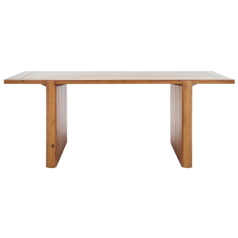 Table basse rectangulaire noire/marron, style tréteau cannelé, 1 place