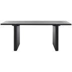 Table basse rectangulaire noire/marron, style tréteau cannelé, 1 place