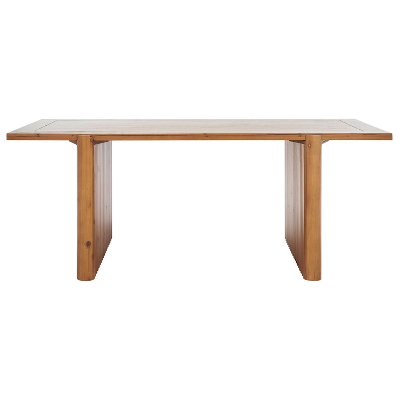Table basse rectangulaire noire/marron, style tréteau cannelé, 1 place