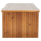 Table basse rectangulaire noire/marron, style tréteau cannelé, 1 place