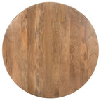 Table basse ronde Bois de manguier treillis coloris Brûlé naturel / Blanc vieilli / Brûlé blanc, 1 place