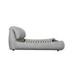 Lit plateforme rembourré gris King size, 1 personne