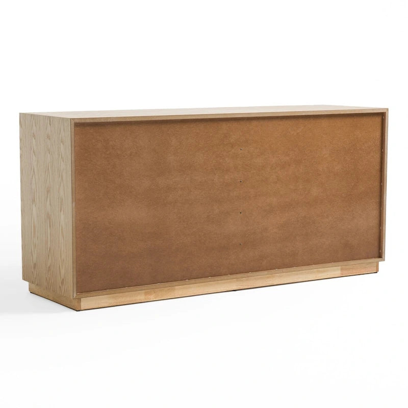 Commode horizontale 6 tiroirs en bois naturel, simple