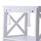 Table de chevet / d'appoint en métal blanc à 2 tiroirs, simple