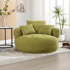 Fauteuil d'appoint rond en tissu, Siège de canapé pivotant, 1-2 personnes, Bleu marine/Rouge rosé/Bleu/Orange/Beige/Gris/Jaune/Vert