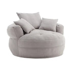 Fauteuil d'appoint rond en tissu, Siège de canapé pivotant, 1-2 personnes, Bleu marine/Rouge rosé/Bleu/Orange/Beige/Gris/Jaune/Vert