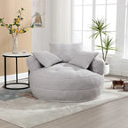 Fauteuil d'appoint rond en tissu, Siège de canapé pivotant, 1-2 personnes, Bleu marine/Rouge rosé/Bleu/Orange/Beige/Gris/Jaune/Vert