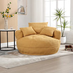 Fauteuil d'appoint rond en tissu, Siège de canapé pivotant, 1-2 personnes, Bleu marine/Rouge rosé/Bleu/Orange/Beige/Gris/Jaune/Vert