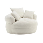 Fauteuil d'appoint rond en tissu, Siège de canapé pivotant, 1-2 personnes, Bleu marine/Rouge rosé/Bleu/Orange/Beige/Gris/Jaune/Vert