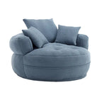 Fauteuil d'appoint rond en tissu, Siège de canapé pivotant, 1-2 personnes, Bleu marine/Rouge rosé/Bleu/Orange/Beige/Gris/Jaune/Vert