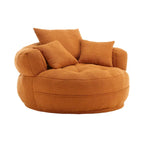 Fauteuil d'appoint rond en tissu, Siège de canapé pivotant, 1-2 personnes, Bleu marine/Rouge rosé/Bleu/Orange/Beige/Gris/Jaune/Vert