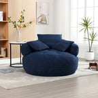 Fauteuil d'appoint rond en tissu, Siège de canapé pivotant, 1-2 personnes, Bleu marine/Rouge rosé/Bleu/Orange/Beige/Gris/Jaune/Vert