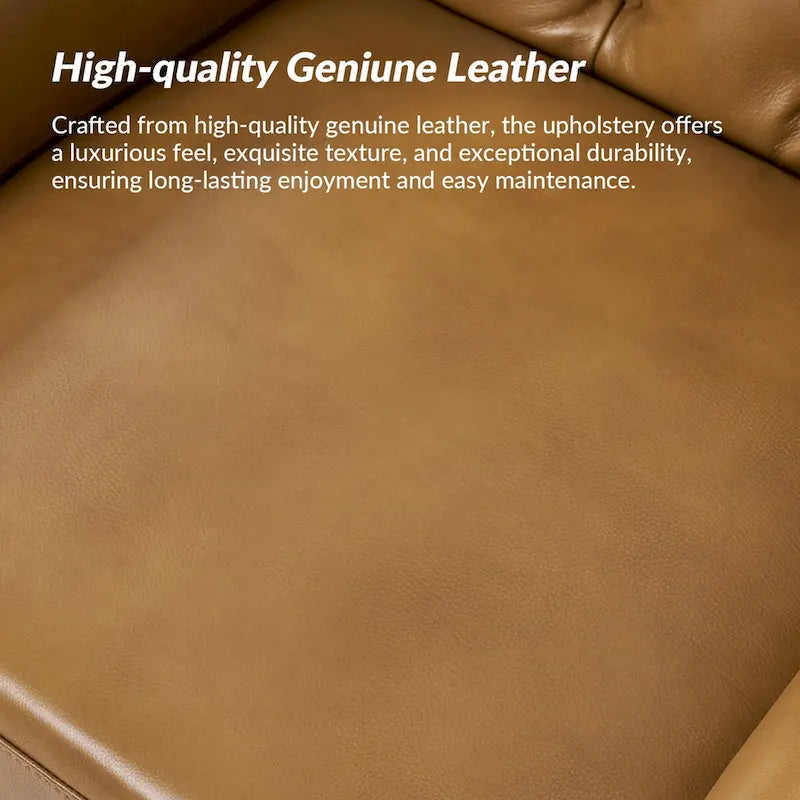 Fauteuil d'appoint dossier capitonné en cuir véritable – Marron / Chameau / Bourgogne / Bleu marine, Individuel