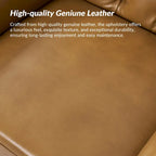 Fauteuil d'appoint dossier capitonné en cuir véritable – Marron / Chameau / Bourgogne / Bleu marine, Individuel