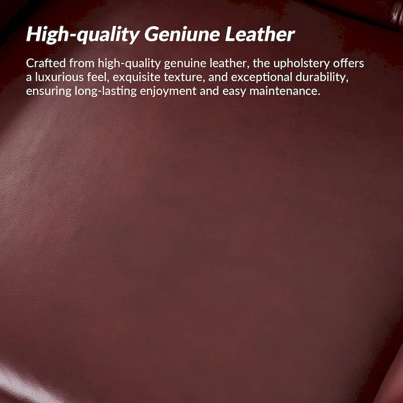 Fauteuil d'appoint dossier capitonné en cuir véritable – Marron / Chameau / Bourgogne / Bleu marine, Individuel