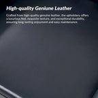 Fauteuil d'appoint dossier capitonné en cuir véritable – Marron / Chameau / Bourgogne / Bleu marine, Individuel