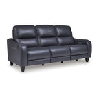 Canapé inclinable électrique bleu/gris, 3 places, 85,25 po L