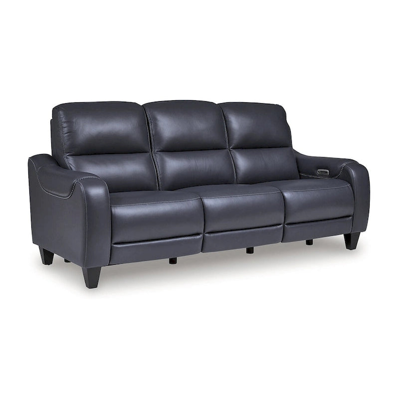 Canapé inclinable électrique bleu/gris, 3 places, 85,25 po L