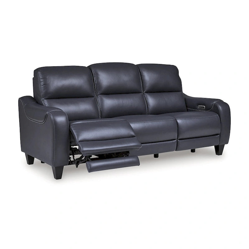 Canapé inclinable électrique bleu/gris, 3 places, 85,25 po L