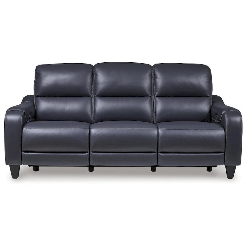 Canapé inclinable électrique bleu/gris, 3 places, 85,25 po L