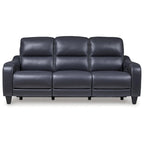 Canapé inclinable électrique bleu/gris, 3 places, 85,25 po L
