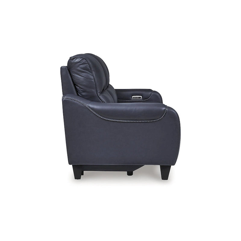 Canapé inclinable électrique bleu/gris, 3 places, 85,25 po L