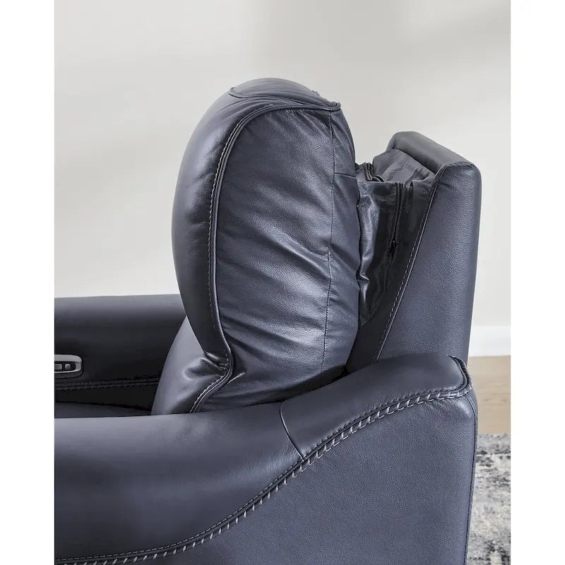 Canapé inclinable électrique bleu/gris, 3 places, 85,25 po L