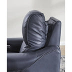 Canapé inclinable électrique bleu/gris, 3 places, 85,25 po L