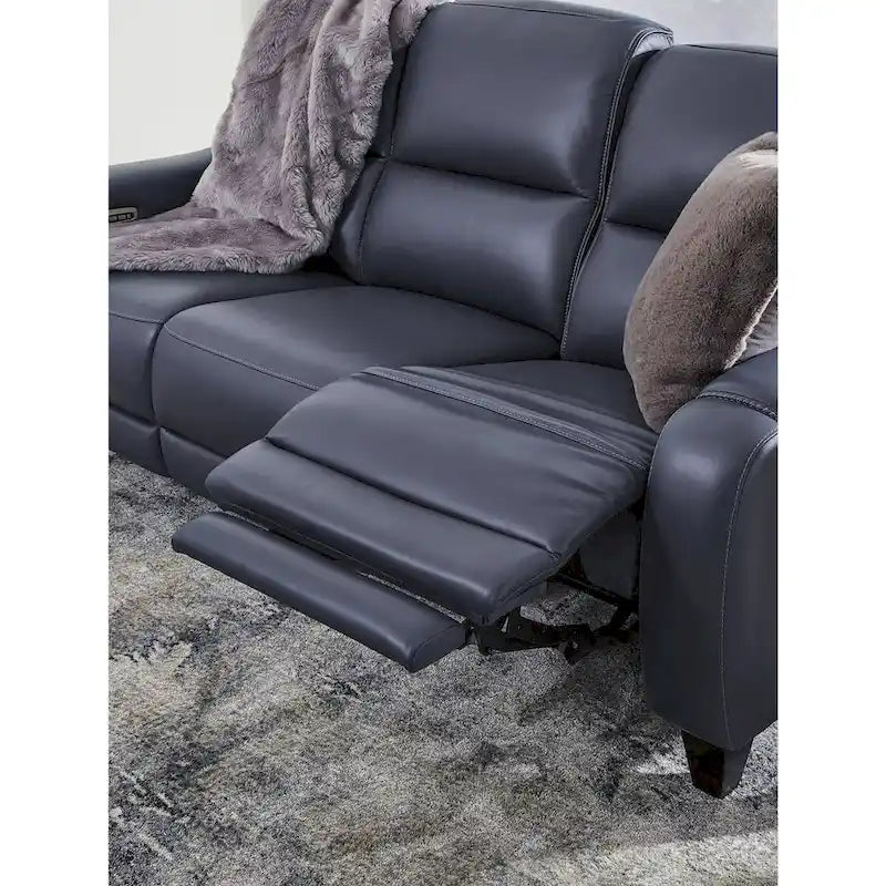 Canapé inclinable électrique bleu/gris, 3 places, 85,25 po L
