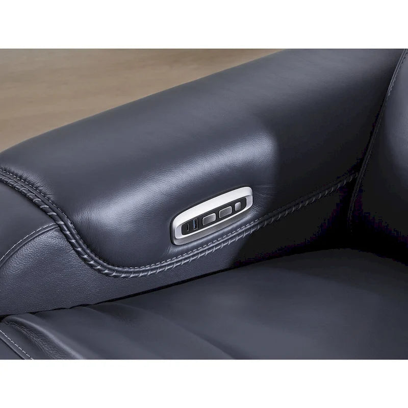 Canapé inclinable électrique bleu/gris, 3 places, 85,25 po L