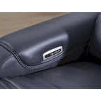 Canapé inclinable électrique bleu/gris, 3 places, 85,25 po L