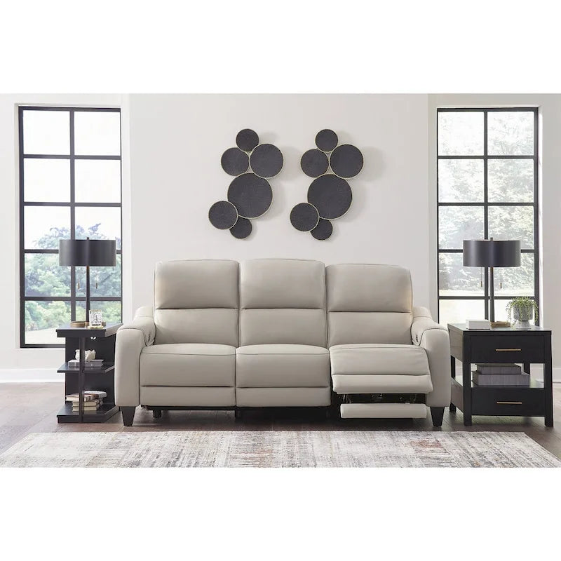 Canapé inclinable électrique bleu/gris, 3 places, 85,25 po L