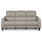 Canapé inclinable électrique bleu/gris, 3 places, 85,25 po L
