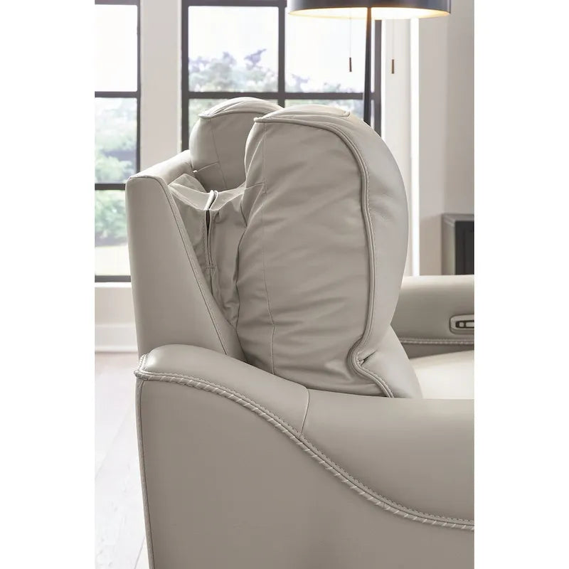 Canapé inclinable électrique bleu/gris, 3 places, 85,25 po L
