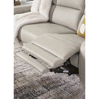 Canapé inclinable électrique bleu/gris, 3 places, 85,25 po L