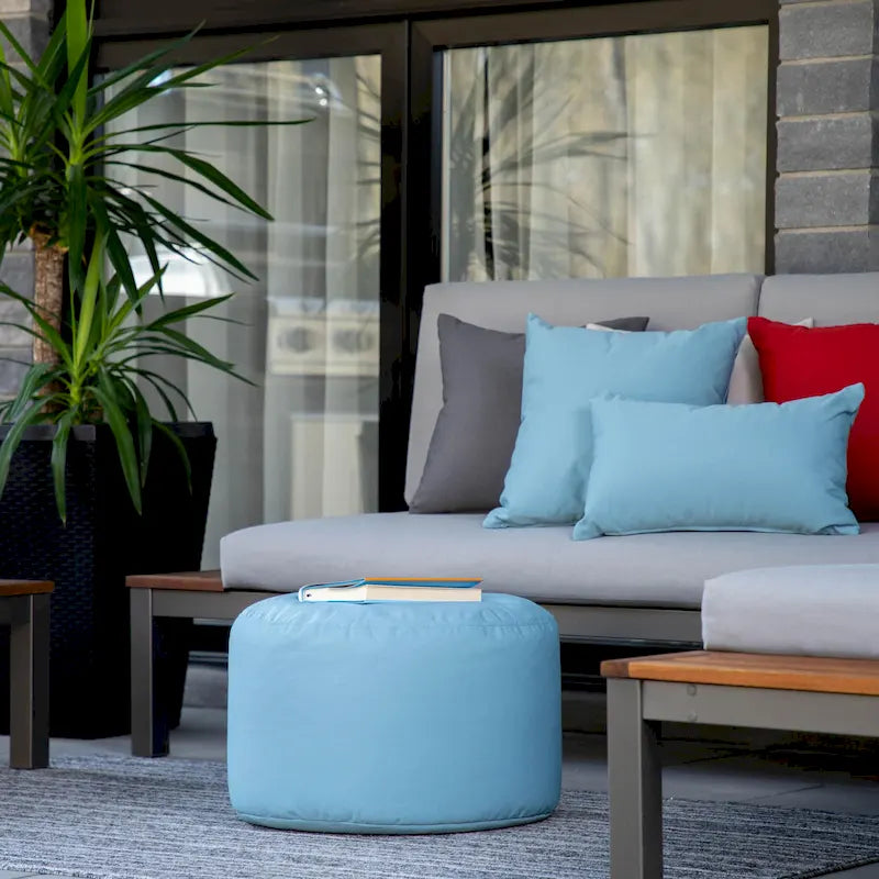 Pouf rond multicolore, intérieur/extérieur, une place