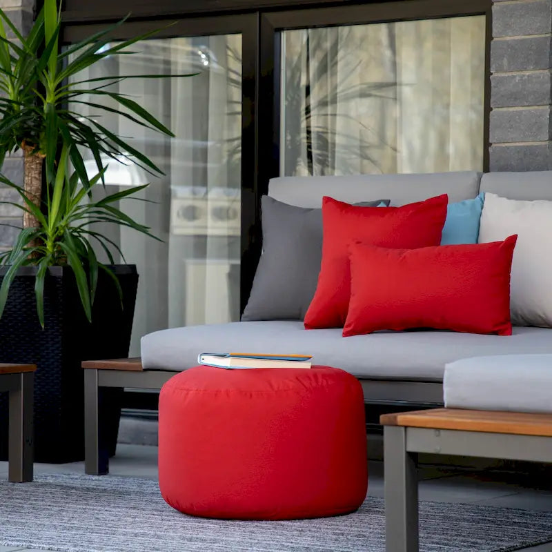 Pouf rond multicolore, intérieur/extérieur, une place